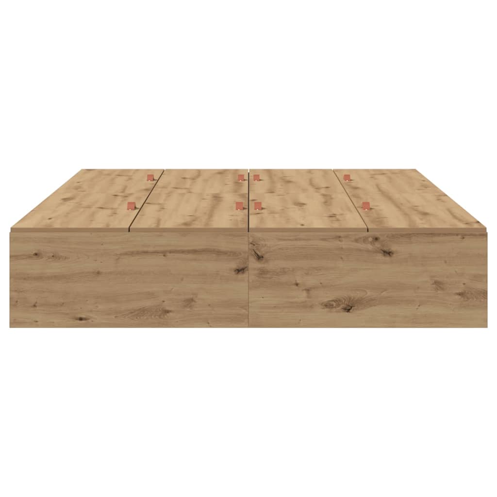 Bed Frame with Storage Artisan oak 150 x 200 cm Engineered wood