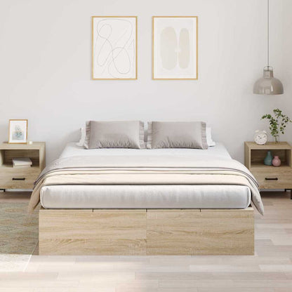 Bed Frame with Storage Sonoma oak 160 x 200 cm Engineered wood