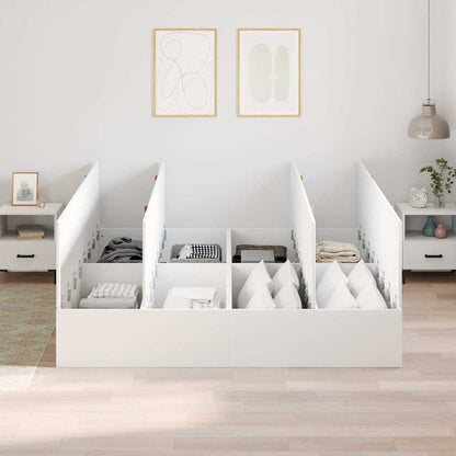 Storage Bed Frame White 180 x 200 cm Engineered Wood