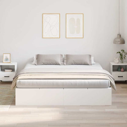 Storage Bed Frame White 180 x 200 cm Engineered Wood