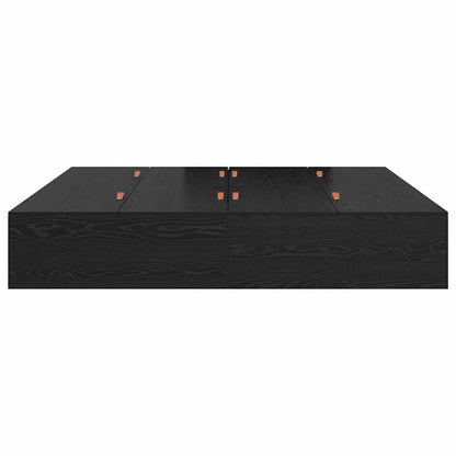 Bed Frame with Storage Black oak 180 x 200 cm Engineered wood