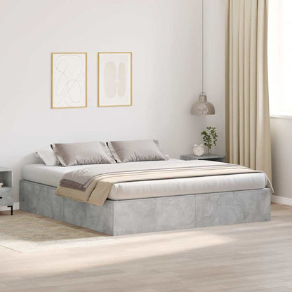 Storage Bed Frame Concrete Grey 180 x 200 cm Engineered Wood