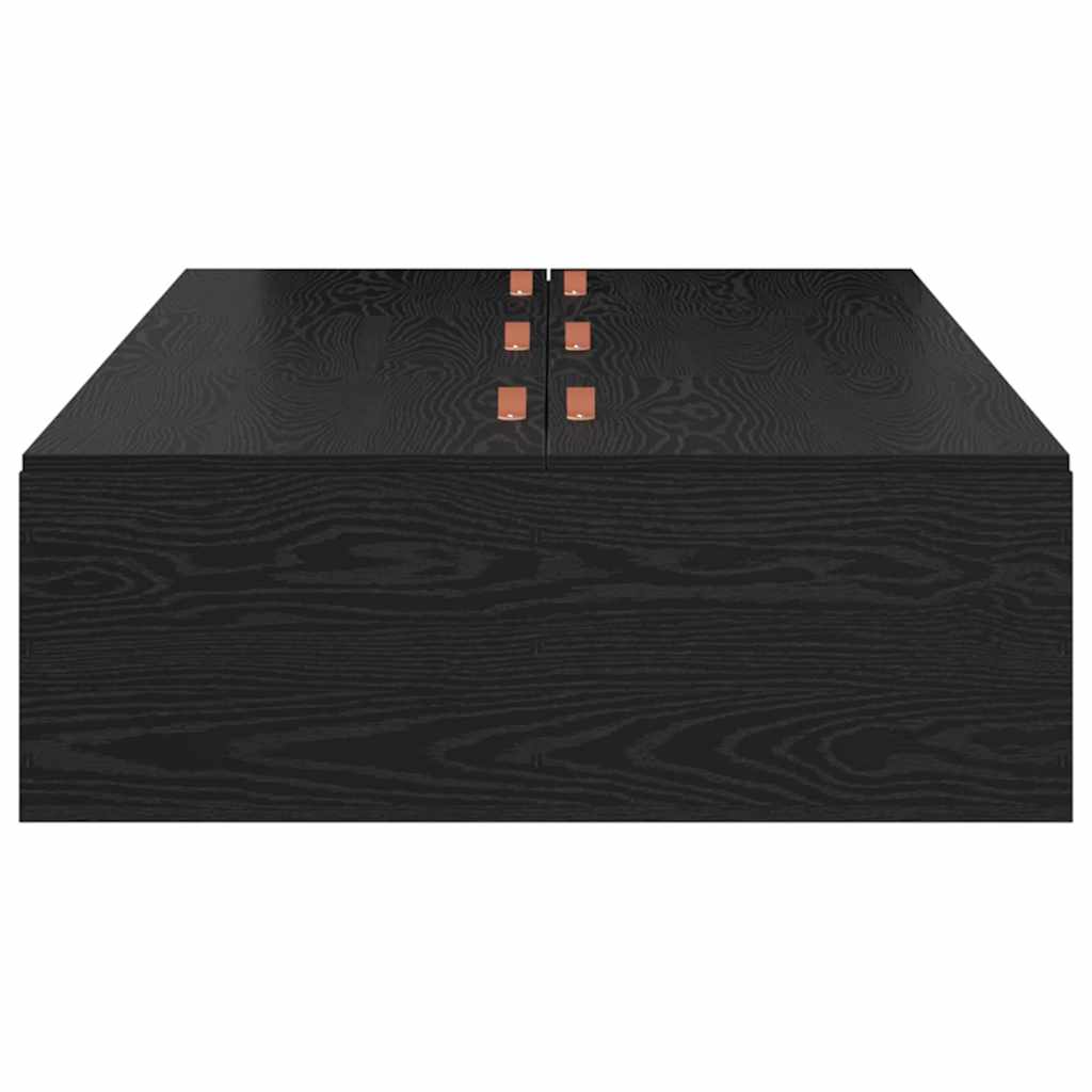 Bed Frame with Storage Black oak 90 x 190 cm Engineered wood