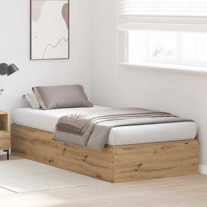 Bed Frame with Storage Artisan oak 90 x 190 cm Engineered wood