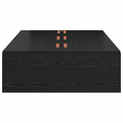 Bed Frame with Storage Black oak 75 x 190 cm Engineered wood