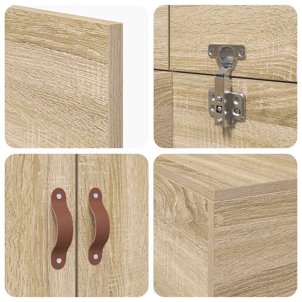 Storage Bed Frame Sonoma Oak 70 x 190 cm Engineered Wood