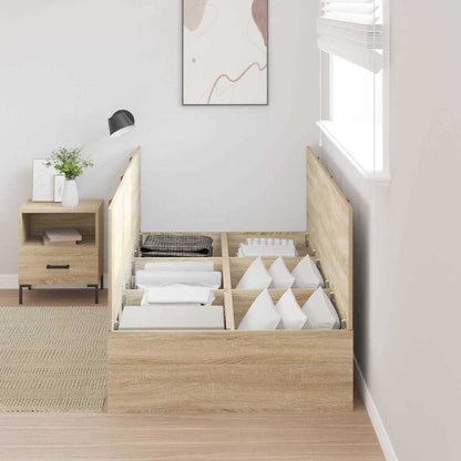 Storage Bed Frame Sonoma Oak 70 x 190 cm Engineered Wood