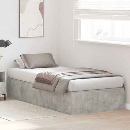 Storage Bed Frame Concrete Grey 70 x 190 cm Engineered Wood
