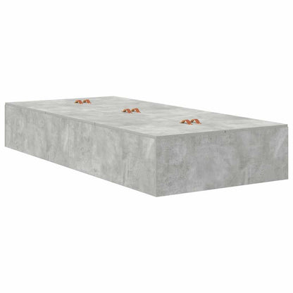 Storage Bed Frame Concrete Grey 70 x 190 cm Engineered Wood