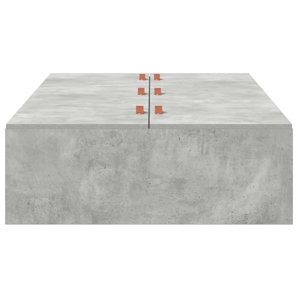 Storage Bed Frame Concrete Grey 70 x 190 cm Engineered Wood