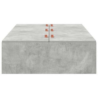 Storage Bed Frame Concrete Grey 70 x 190 cm Engineered Wood