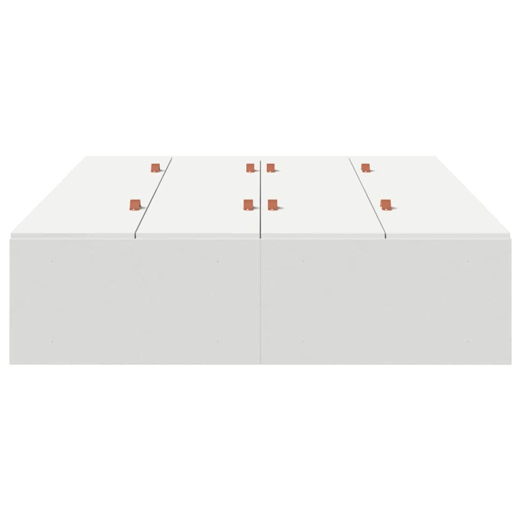 Storage Bed Frame White 120 x 190 cm Engineered Wood