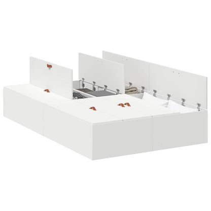 Storage Bed Frame White 120 x 190 cm Engineered Wood