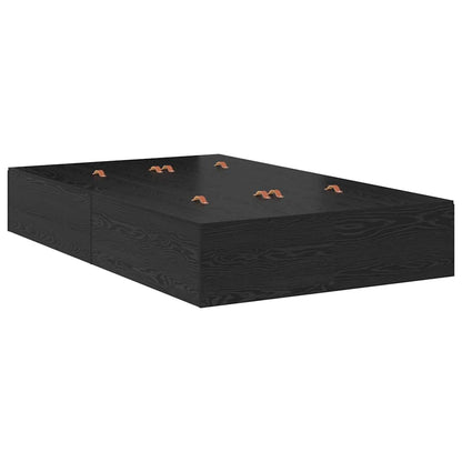 Bed Frame with Storage Black oak 120 x 190 cm Engineered wood