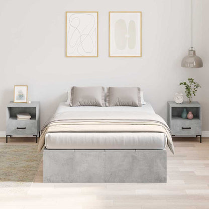 Storage Bed Frame Concrete Grey 120 x 190 cm Engineered Wood