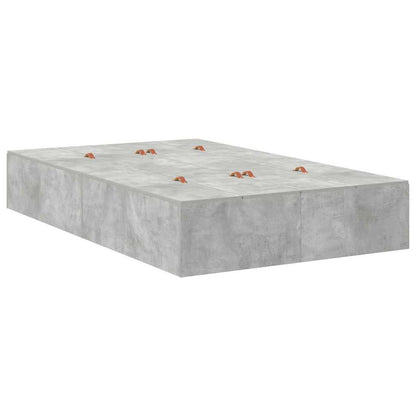 Storage Bed Frame Concrete Grey 120 x 190 cm Engineered Wood