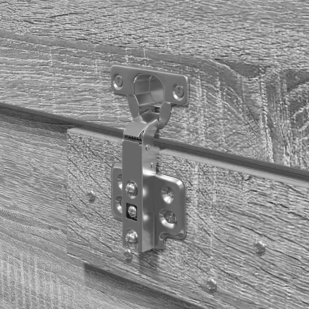 Bed Frame with Storage Grey sonoma 120 x 190 cm Engineered wood