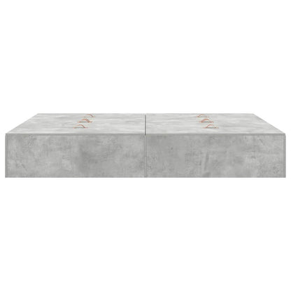 Storage Bed Frame Concrete Grey 140 x 190 cm Engineered Wood