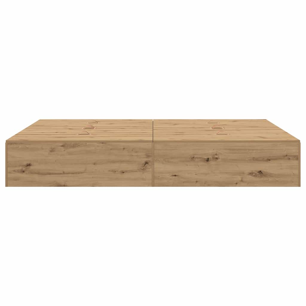 Bed Frame with Storage Artisan oak 135 x 190 cm Engineered wood