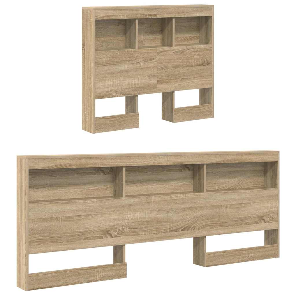 Storage Headboard with Shelf Sonoma Oak 80 cm Engineered Wood