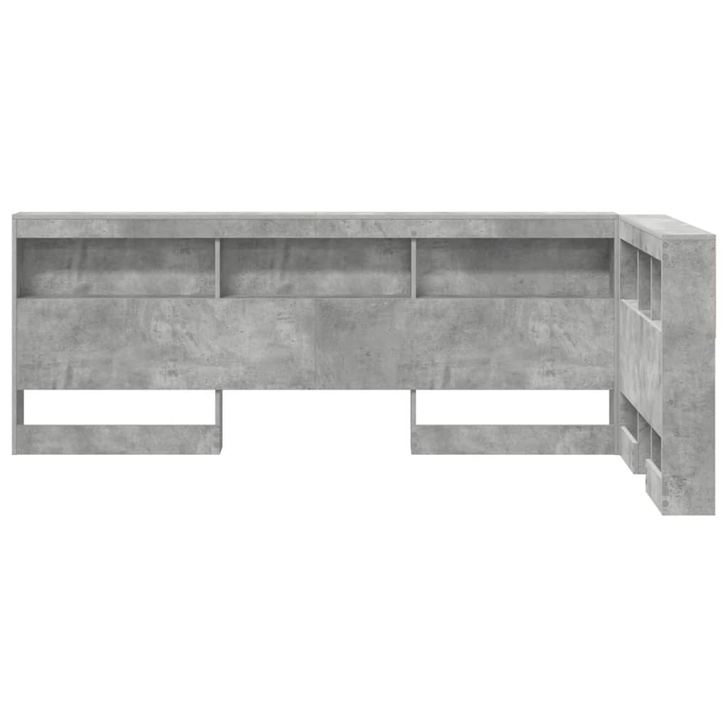 Storage Headboard Concrete Grey 80 cm Engineered Wood