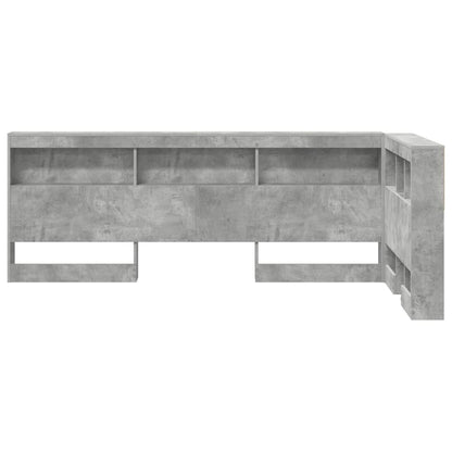 Storage Headboard Concrete Grey 80 cm Engineered Wood