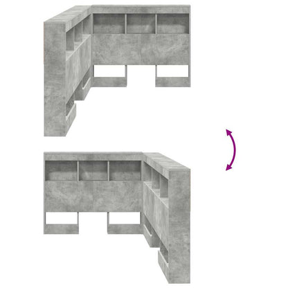 Storage Headboard Concrete Grey 80 cm Engineered Wood