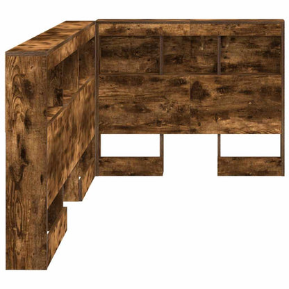 Storage Headboard with Shelf Smoked Oak 80 cm Engineered Wood