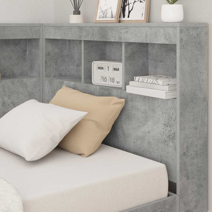 Storage Headboard Concrete Grey 90 cm Engineered Wood