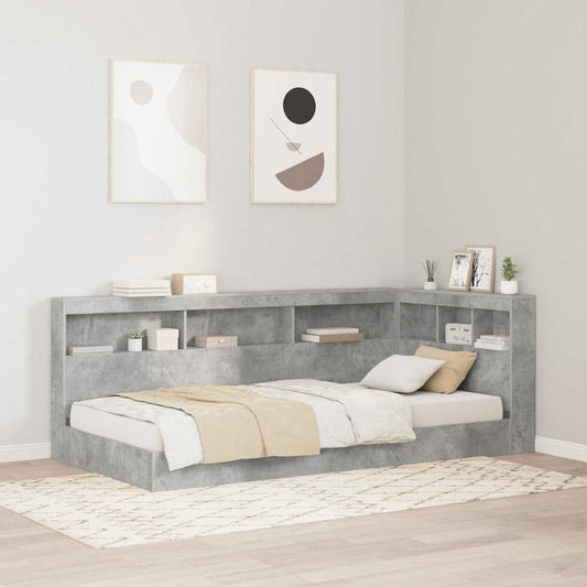 Storage Headboard Concrete Grey 90 cm Engineered Wood