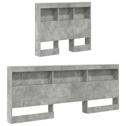 Storage Headboard Concrete Grey 90 cm Engineered Wood