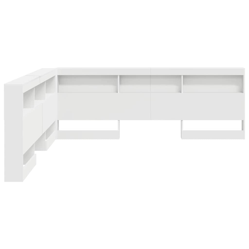 Storage Headboard with Shelf White 200 cm Engineered Wood