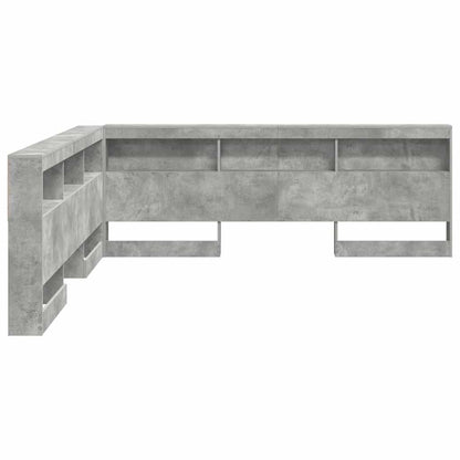 Storage Headboard Concrete Grey 200 cm Engineered Wood
