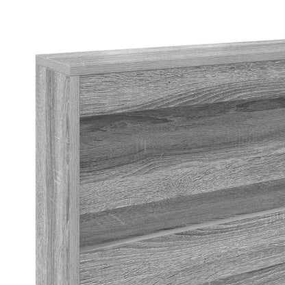 Storage Headboard with Shelf Grey Sonoma 200 cm Engineered Wood