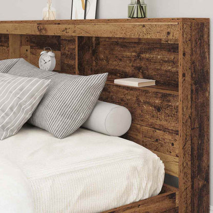 Storage Headboard with Shelf Old Wood 200 cm Engineered Wood