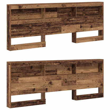 Storage Headboard with Shelf Old Wood 200 cm Engineered Wood