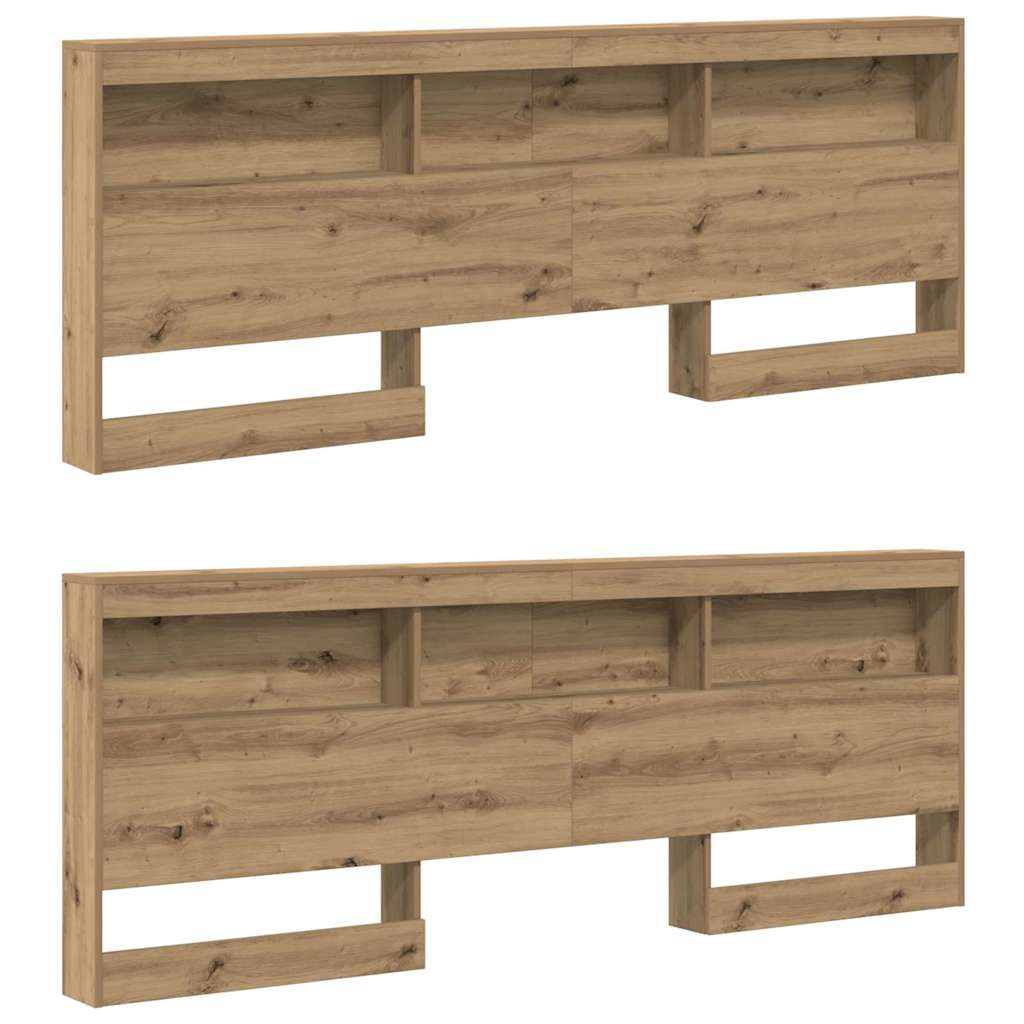Storage Headboard with Shelf Artisan Oak 200 cm Engineered Wood