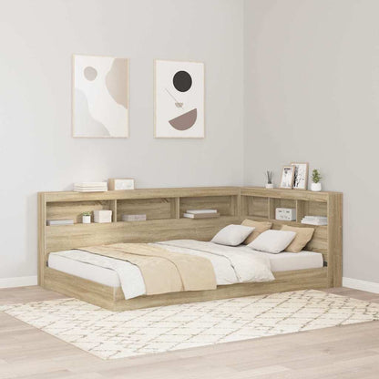 Storage Headboard with Shelf Sonoma Oak 120 cm Engineered Wood