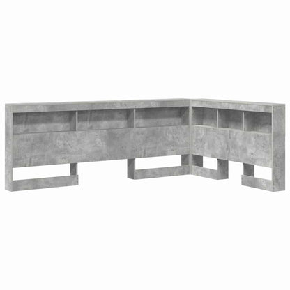 Storage Headboard Concrete Grey 120 cm Engineered Wood
