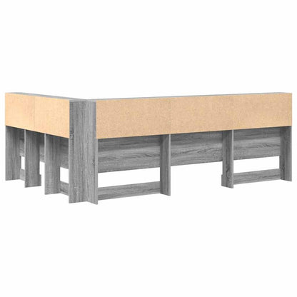 Storage Headboard with Shelf Grey Sonoma 120 cm Engineered Wood