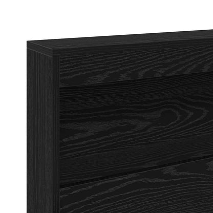 Storage Headboard with Shelf Black Oak 140 cm Engineered Wood