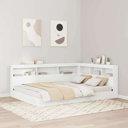 Storage Headboard with Shelf White 150 cm Engineered Wood
