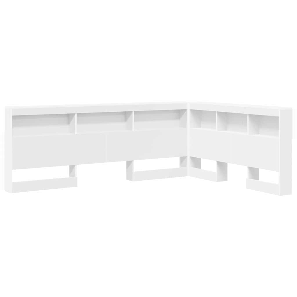 Storage Headboard with Shelf White 150 cm Engineered Wood