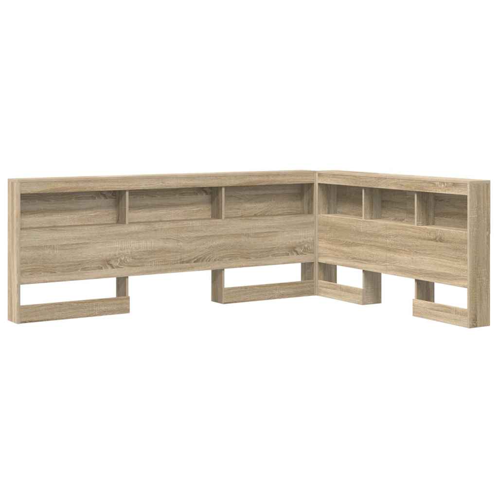 Storage Headboard with Shelf Sonoma Oak 150 cm Engineered Wood