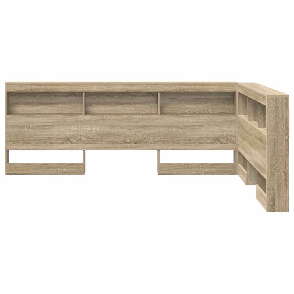 Storage Headboard with Shelf Sonoma Oak 150 cm Engineered Wood