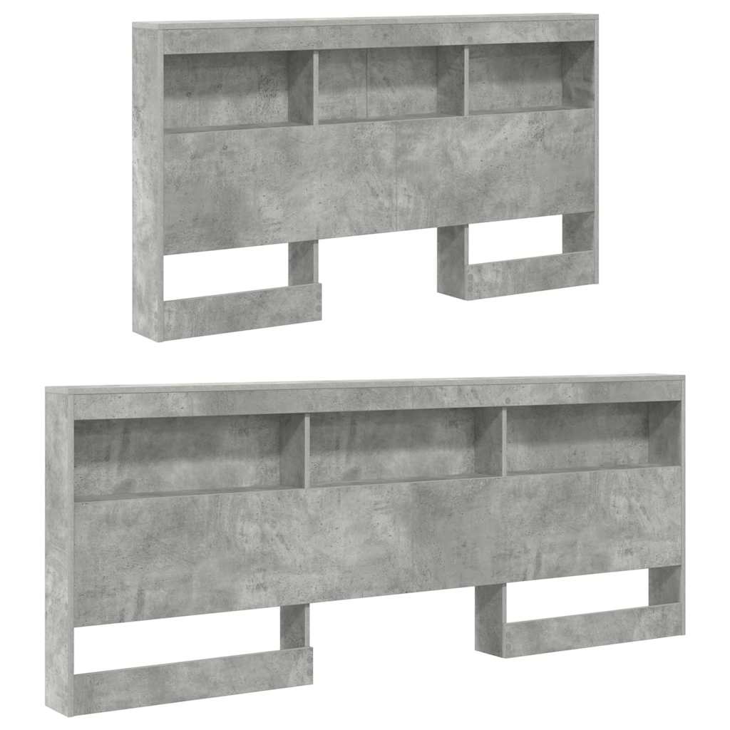 Storage Headboard Concrete Grey 150 cm Engineered Wood