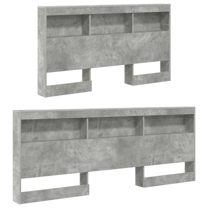 Storage Headboard Concrete Grey 150 cm Engineered Wood