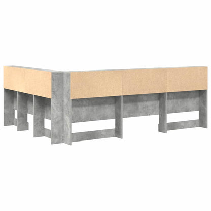 Storage Headboard Concrete Grey 150 cm Engineered Wood