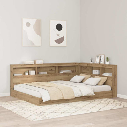 Storage Headboard with Shelf Artisan Oak 160 cm Engineered Wood