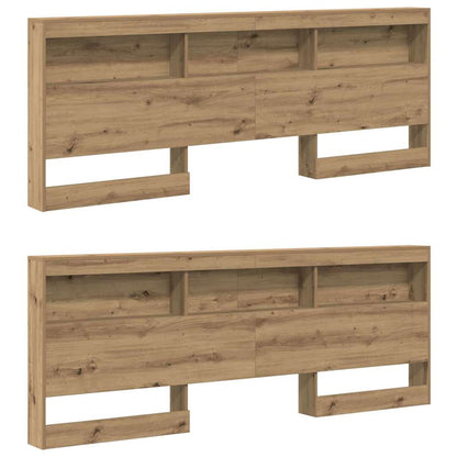 Storage Headboard with Shelf Artisan Oak 180 cm Engineered Wood